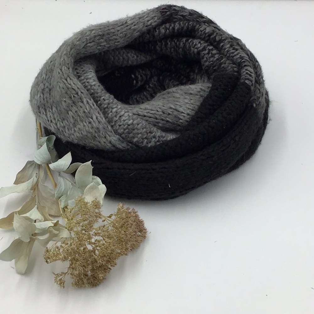 Wooden Ships Black and Gray knit infinity scarf